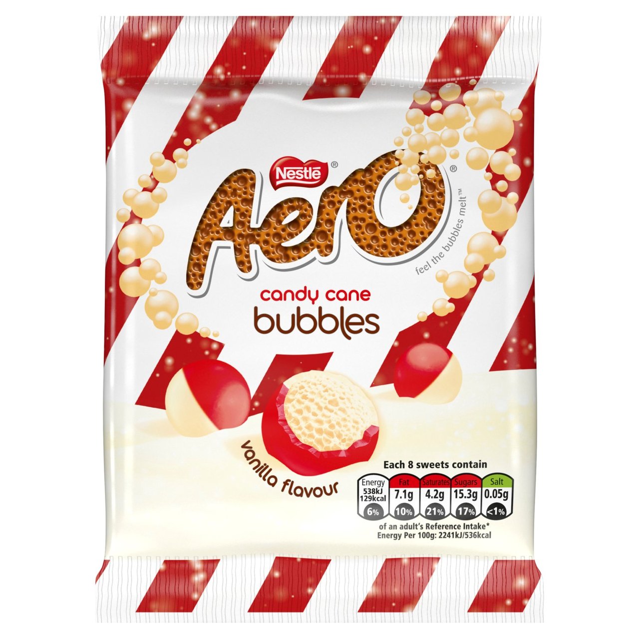 Aero Bubbles Candy Cane Pouch Bag - 70g