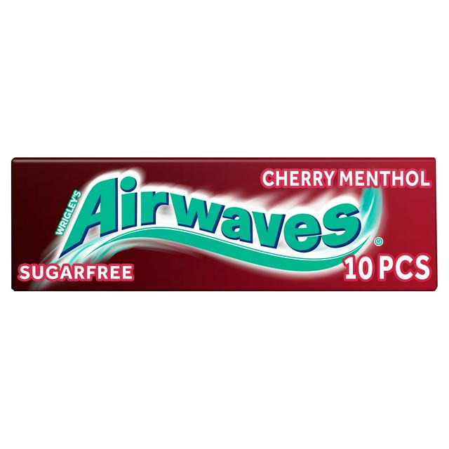 Airwaves Cherry Menthol Sugar Free Chewing Gum 10 Pieces  - New