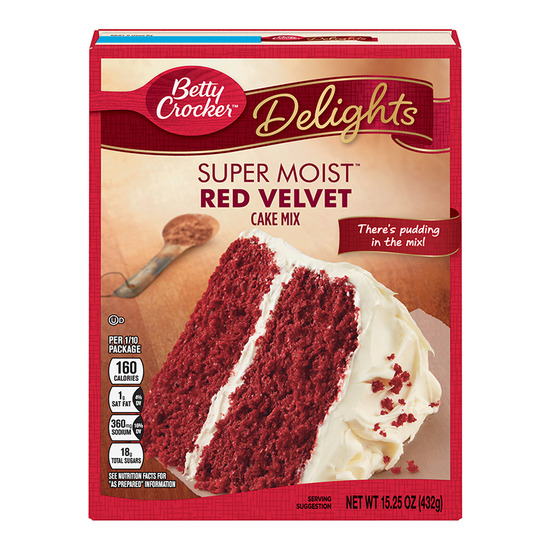 Betty Crocker Delights Super Moist Red Velvet Cake Mix - 15.25oz (432g)