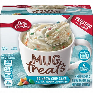 Betty Crocker Mug Treats Rainbow Chip Cake Mix 4 Pouches