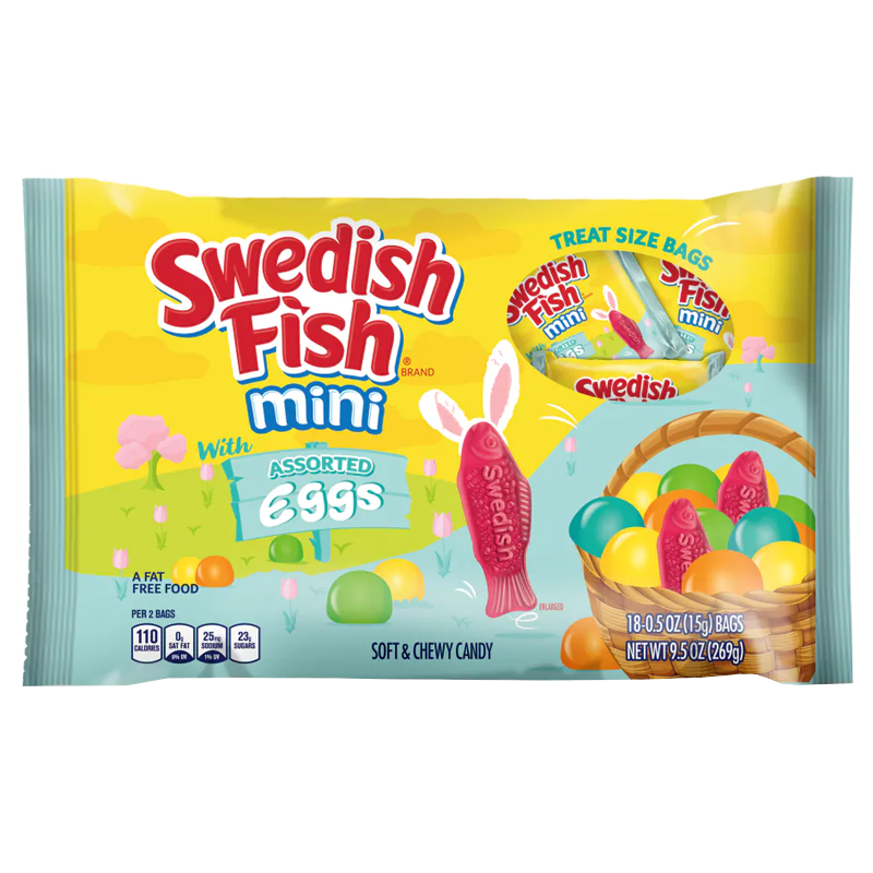 Swedish Fish with Assorted Eggs Treat Size  - single pack 15g