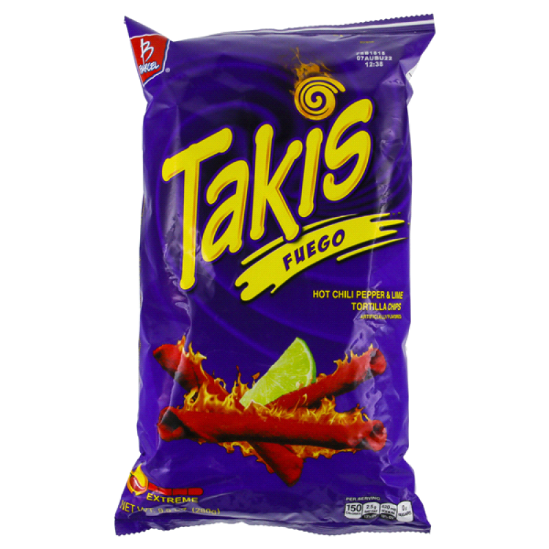 Takis Fuego Hot Chili Pepper & Lime Tortilla Chips - 200g - (Mexican)  Best Before 20th Dec 2023