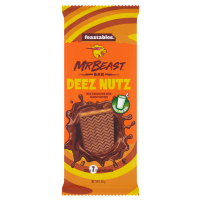 Mr Beast Bar Deez Nuts Milk Chocolate with Peanut Butter 60g