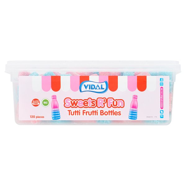 Vidal Sweets R' Fun Tutti Frutti Bottles 120 Pieces 720g