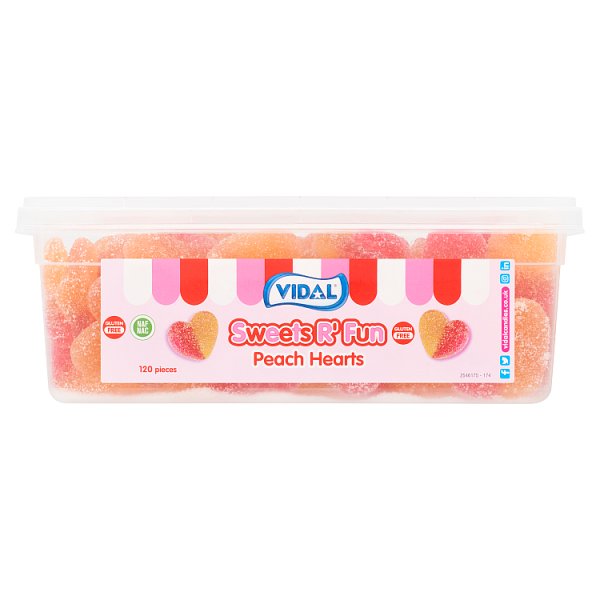 Vidal Sweets R' Fun Peach Hearts 120 Pieces 780g