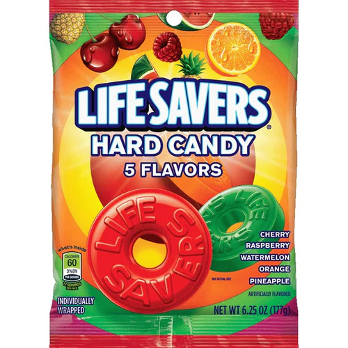 Lifesavers 5 Flavours Hard Candy  - Peg bag -  177g