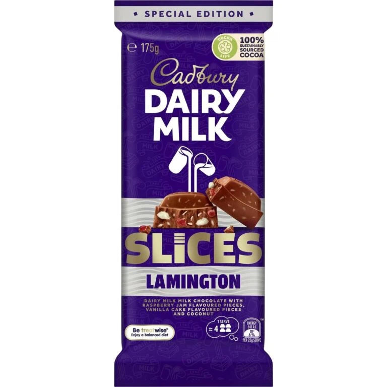 Cadbury Dairy Milk Slices Lamington (175g)