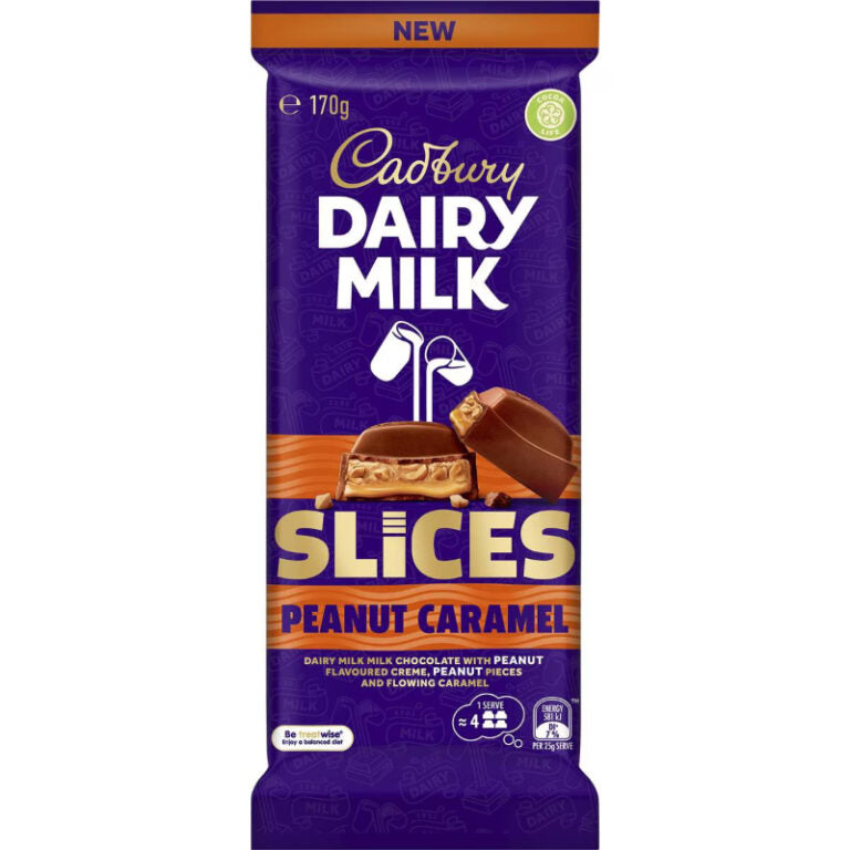 Cadbury Dairy Milk Slices Peanut Caramel (170g)