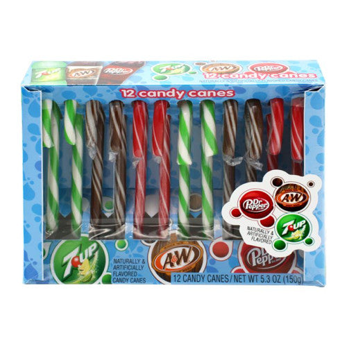 Spangler Candy Canes 7UP, A&W, Dr Pepper - 150g