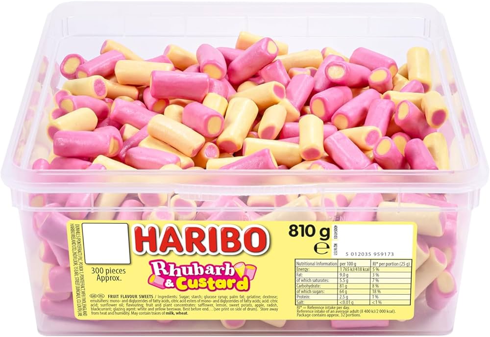 Haribo Rhubarb & Custard 810g Tub