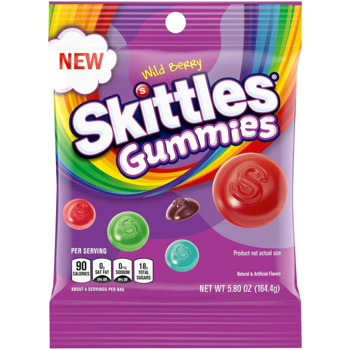 Skittles Gummies Wild Berry Bag 141g (USA)