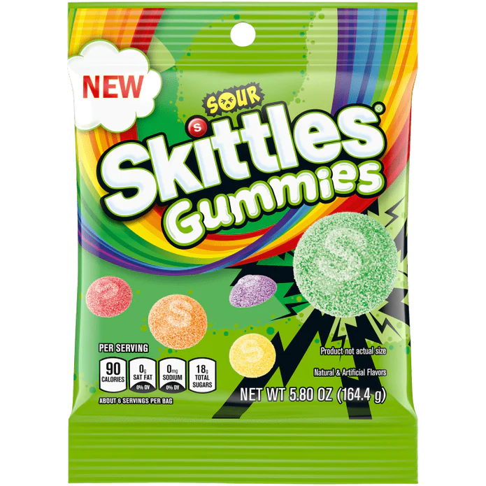 Skittles Gummies Sour Bag 141g (USA)
