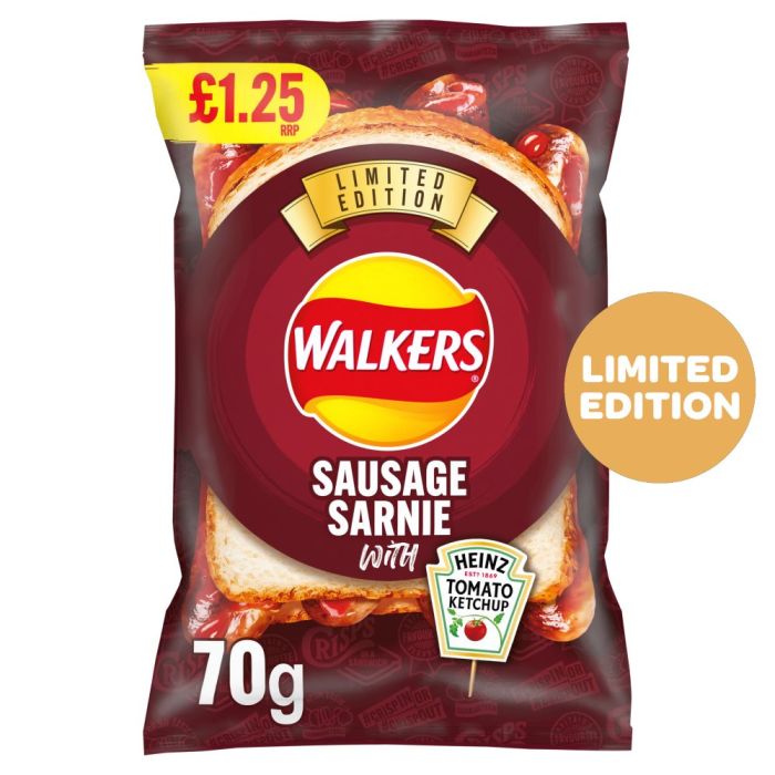 Walkers Sausage Sarnie & Heinz Ketchup Crisps 70g