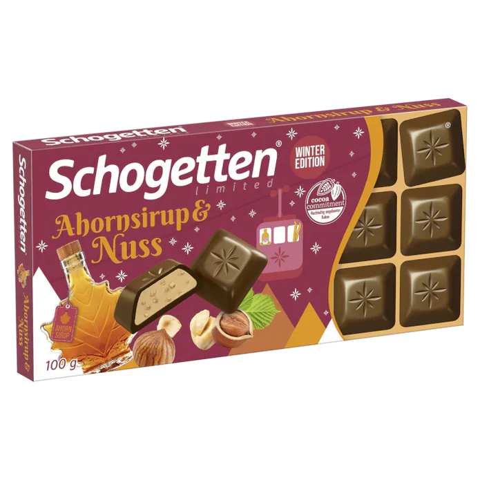 Schogetten Limited Winter Edition Maple Syrup and Nut Chocolate 100g (Germany)