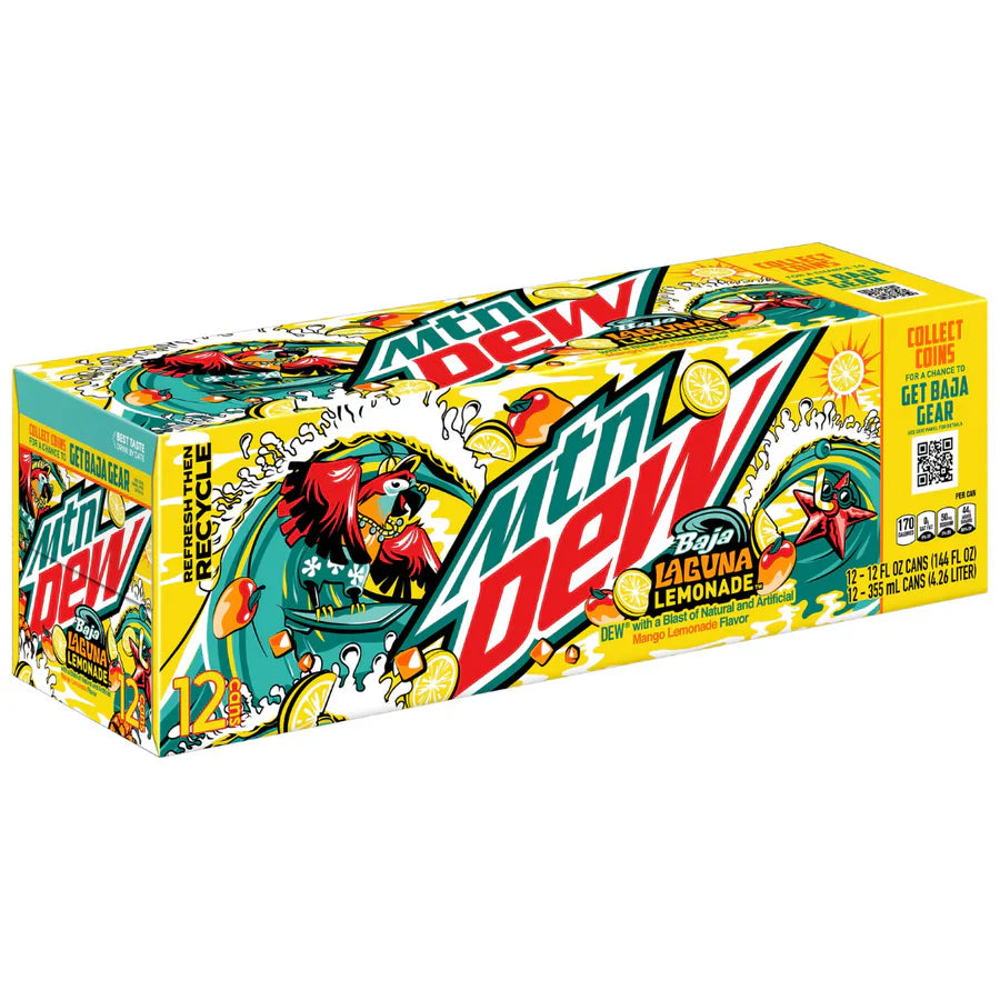 Mountain Dew Baja Laguna Lemonade Case of 12