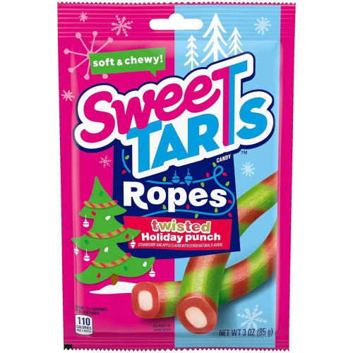 SweeTarts Ropes 3 oz. TWISTED HOLIDAY PUNCH Soft & Chewy Sweet Tarts