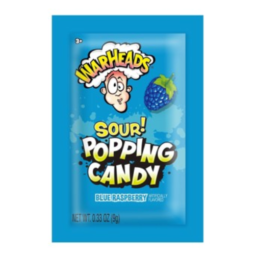 Warheads Popping Candy Sour Blue Raspberry 0.33oz