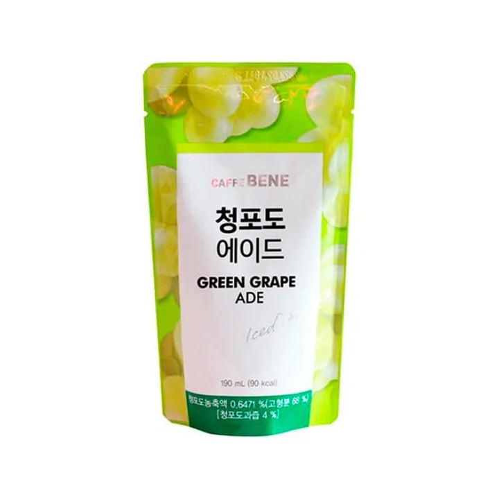 Woongjin Caffe Bene Green Grapeade Pouch Drink