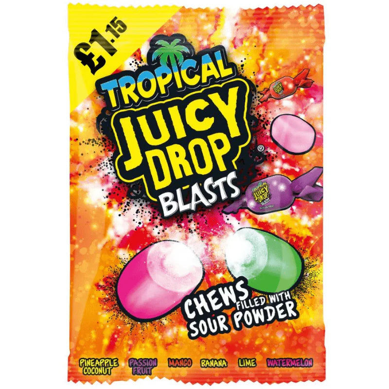 Bazooka Juicy Drop Blasts Tropical (120g) PMP £1.15