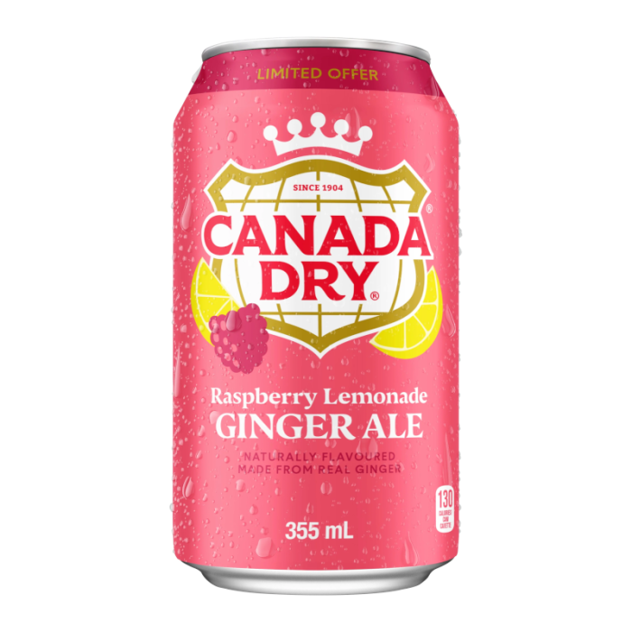 Canada Dry Raspberry Lemonade Ginger Ale - 355ml [Canadian]