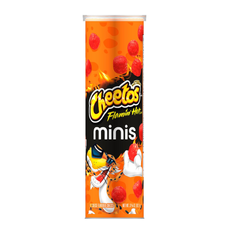 Cheetos Minis Flamin’ Hot Canister - 3.625oz (102.7g Best before 28TH SEP 23)