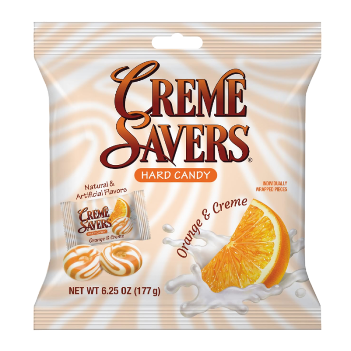 Creme Savers Hard Candy Orange & Cream - 6.25oz (177g) (Like Campinos)