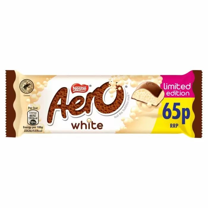 Aero White Milk Chocolate Bar 36g 65p