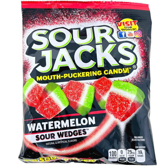 Sour Jacks Watermelon Mouth Puckering Candy - 5oz