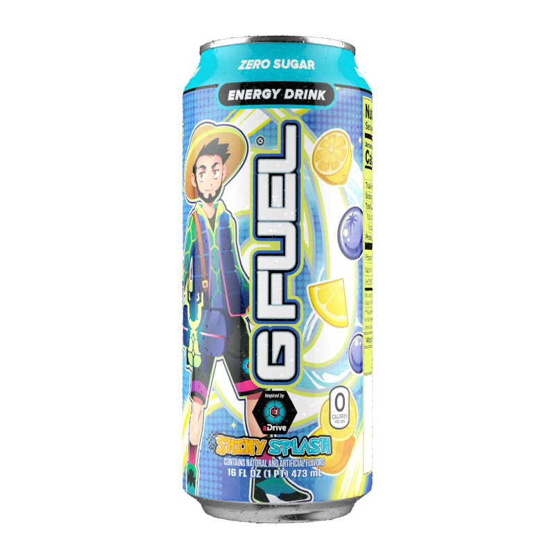 G FUEL - aDrive's Shiny Splash (Blueberry Lemonade Flavour) Zero Sugar  Energy Drink - 16fl.oz (473ml)