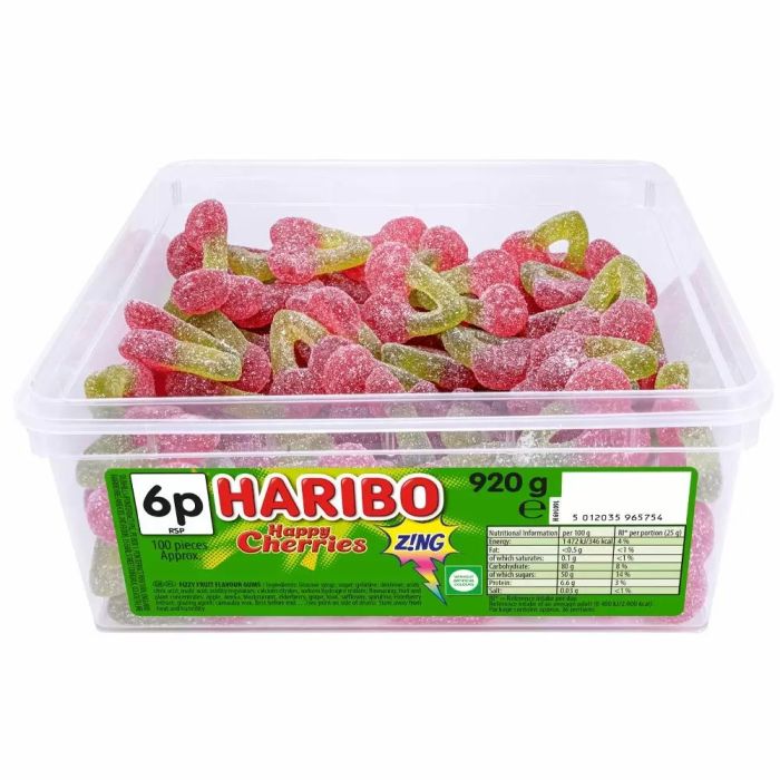 Haribo Fizzy Cherries Tub