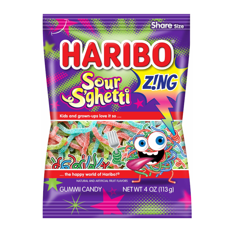 Haribo Zing Sour S'ghetti - 4oz (113g)