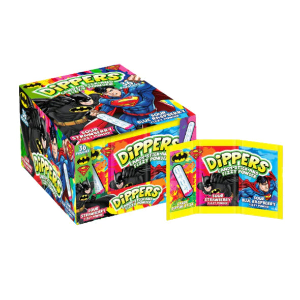 Bip Batman/Superman Dippers Candy Stick & Fizzy Powder 16.8g