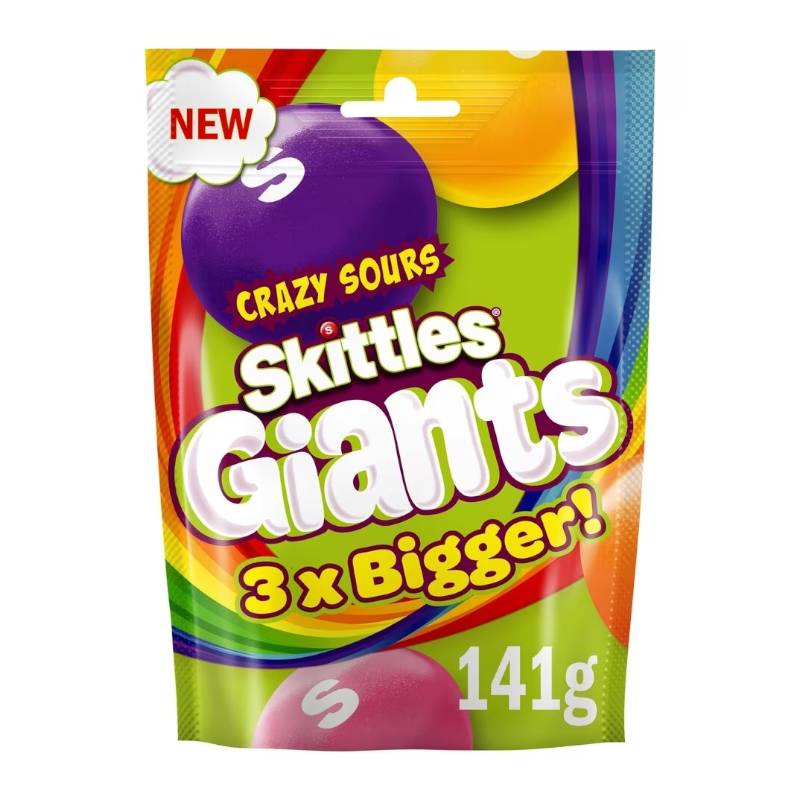 Skittles Giants Sour Sweets Bag 141g
