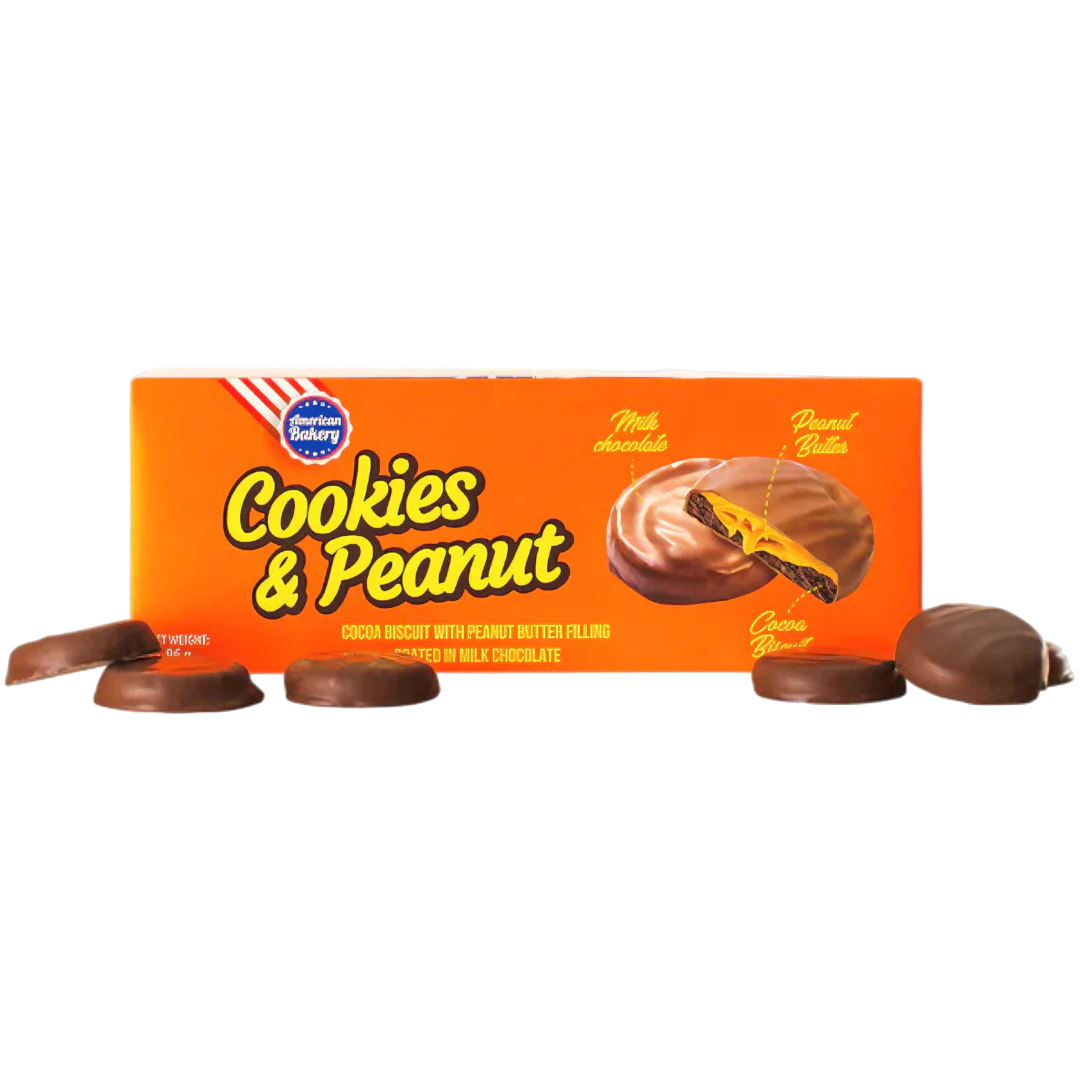 American Bakery Chocolate Coated Peanut Butter Cookies- 3.38oz (96g)