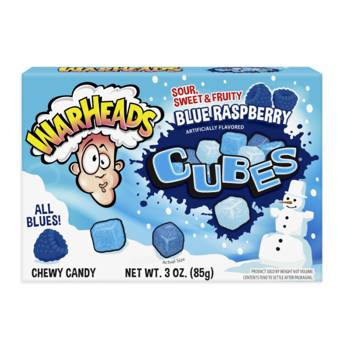 Warheads Blue Raspberry Cubes Theater Box 3oz