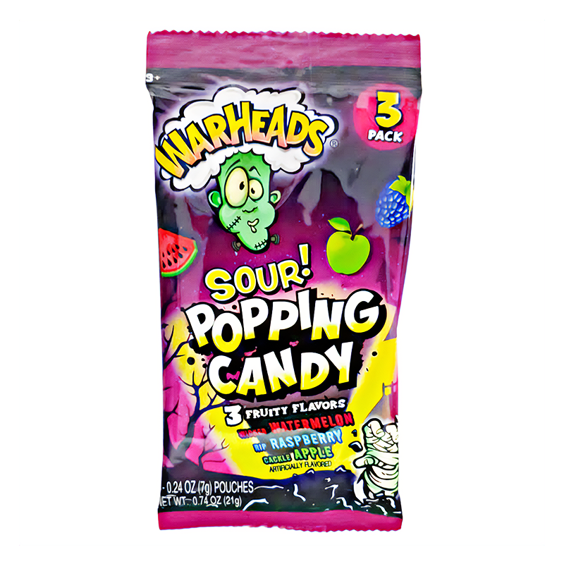 Warheads Halloween Sour Popping Candy 3Pk - 0.74oz (21g)
