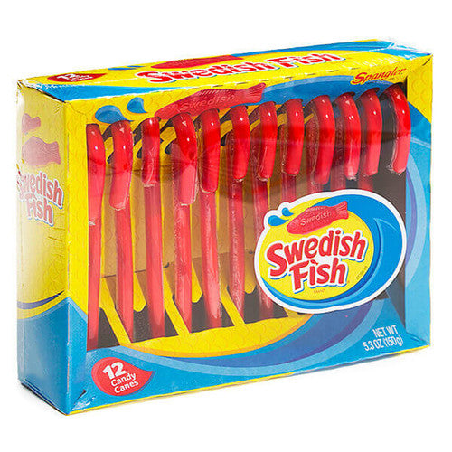 Swedish Fish Candy Canes: 12-Piece Box - Christmas