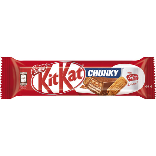 Kit Kat Chunky Lotus Biscoff Chocolate Bar - 41.5g  (Dubai Import) - Heat Damage