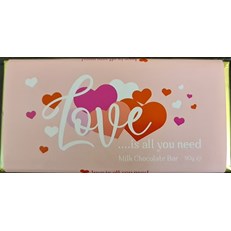 Love is all you need Milk Chocolate Bar 90g - New