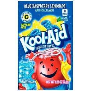 Kool Aid Blue Raspberry Lemonade Unsweetened Drink Mix Sachet - 6.2g