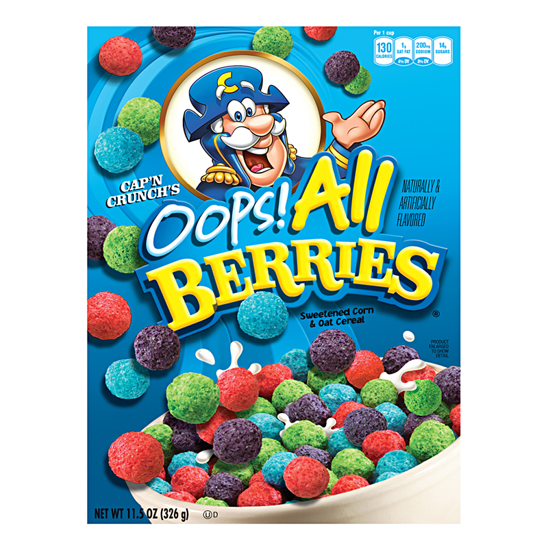 Quaker Cap'n Crunch's Oops! All Berries Cereal - 11.5oz (370g)