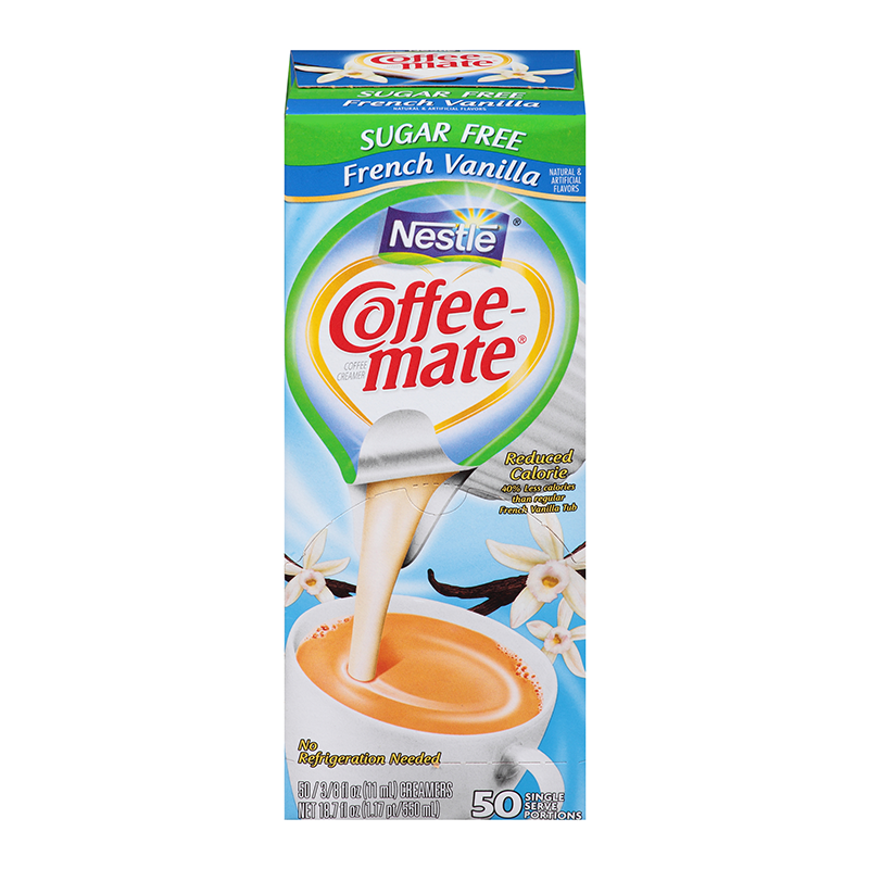 Coffee-Mate - Sugar Free French Vanilla - Liquid Creamer Singles - 50-Piece x 3/8fl.oz (11ml)