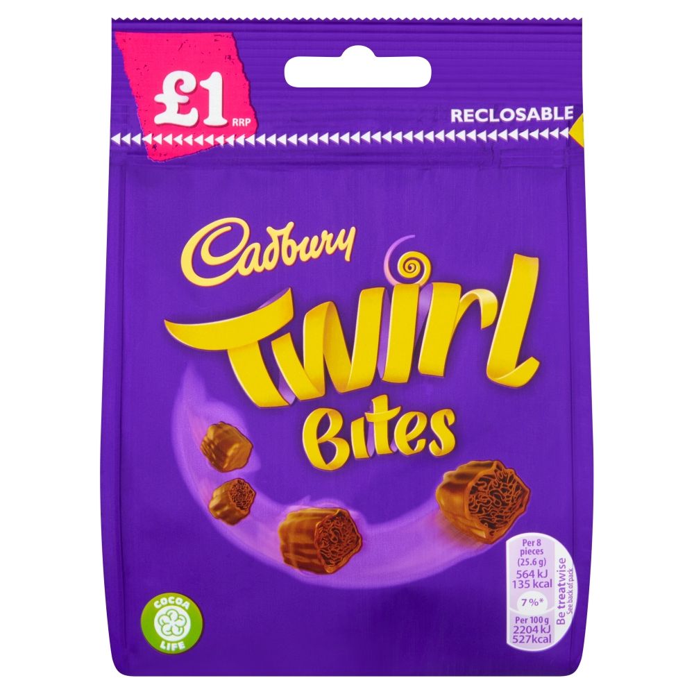 Cadbury Twirl Bites Chocolate Bag 95g £1.25 PMP