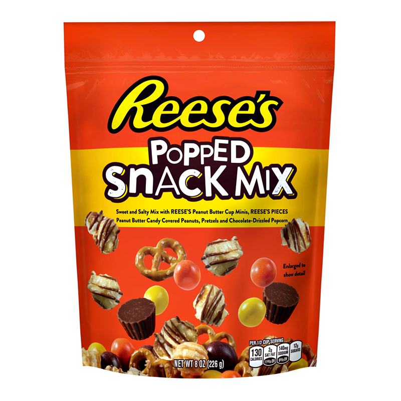 Reese's Popped Snack Mix large bags 8oz (226g)