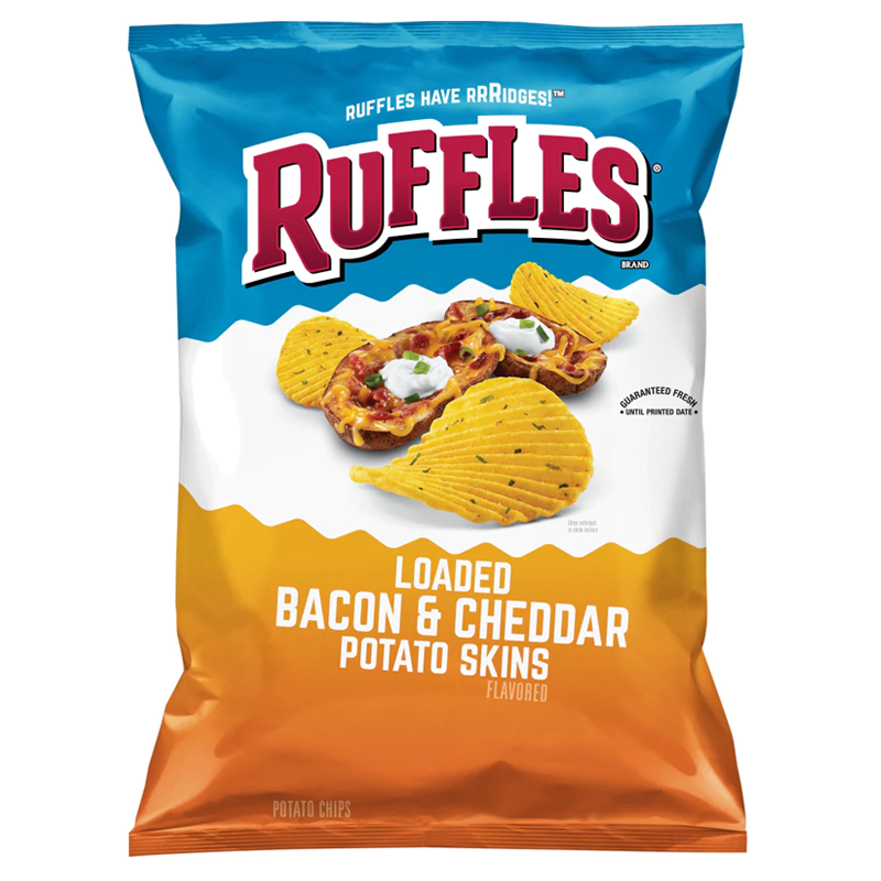 Ruffles Loaded Bacon Cheddar Potato Chips 6.5oz (184g)