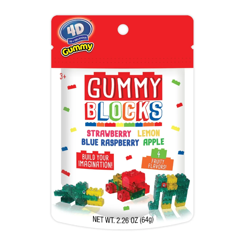 4-D Gummy Blocks Peg Bag - 2.26oz (64g)