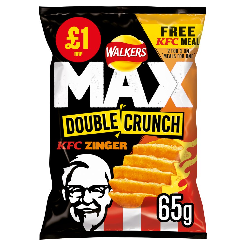 Walkers Max Double Crunch KFC Zinger Crisps - 65g
