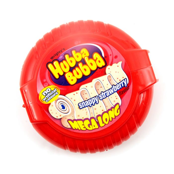 Wrigley's Hubba Bubba Snappy Strawberry Bubblegum Mega Long Tape 56g