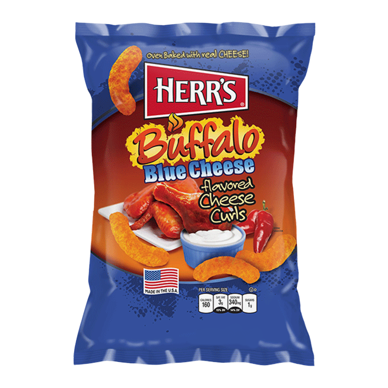 Herr's Cheese Curls - Buffalo Blue Cheese Flavour Puffs - (170g)