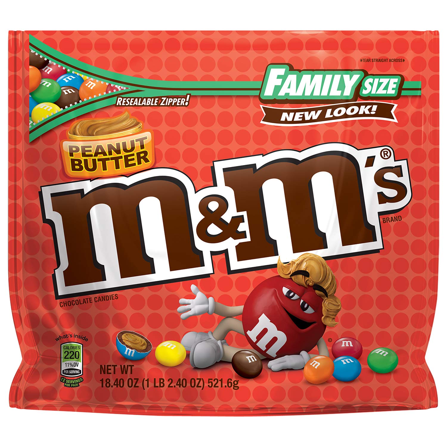 M&M's Peanut Butter Family Size Big Bag  (521g)